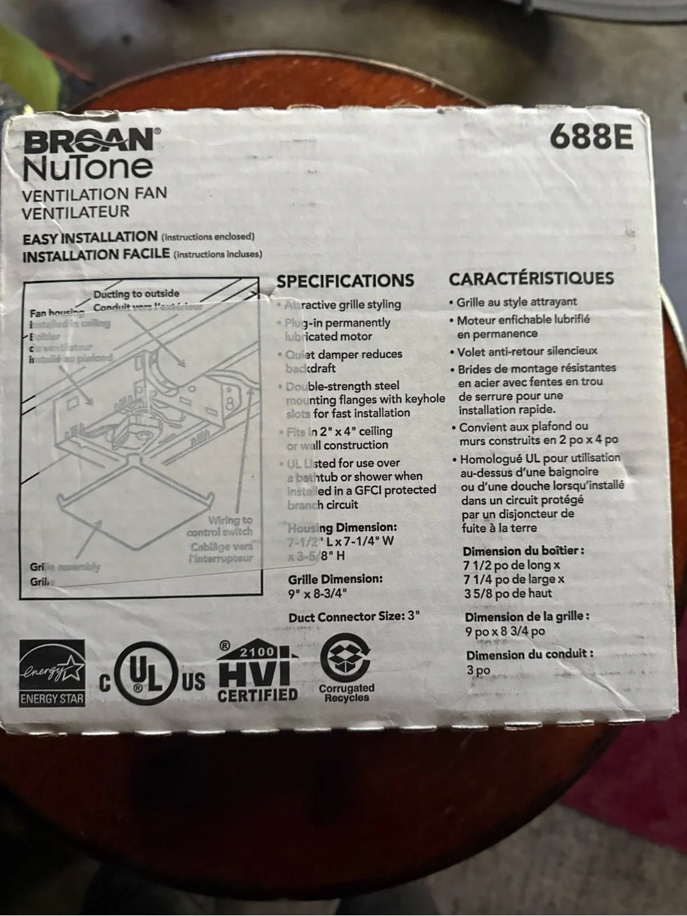 New 688E White Ventilation Fan